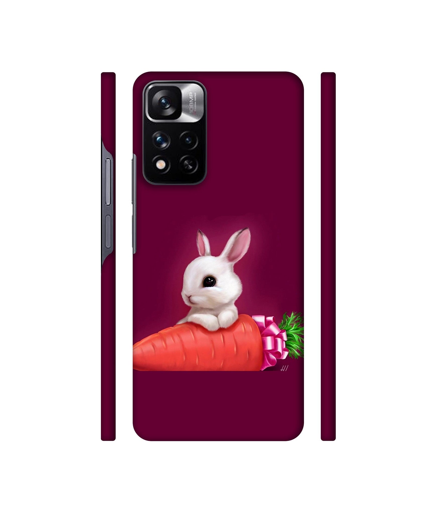 Bunny With Carrot Designer Hard Back Cover for Mi Redmi Note 11 Pro 4G / Mi Redmi Note 11 Pro 5G / Mi Redmi Note 11 Pro + 5G