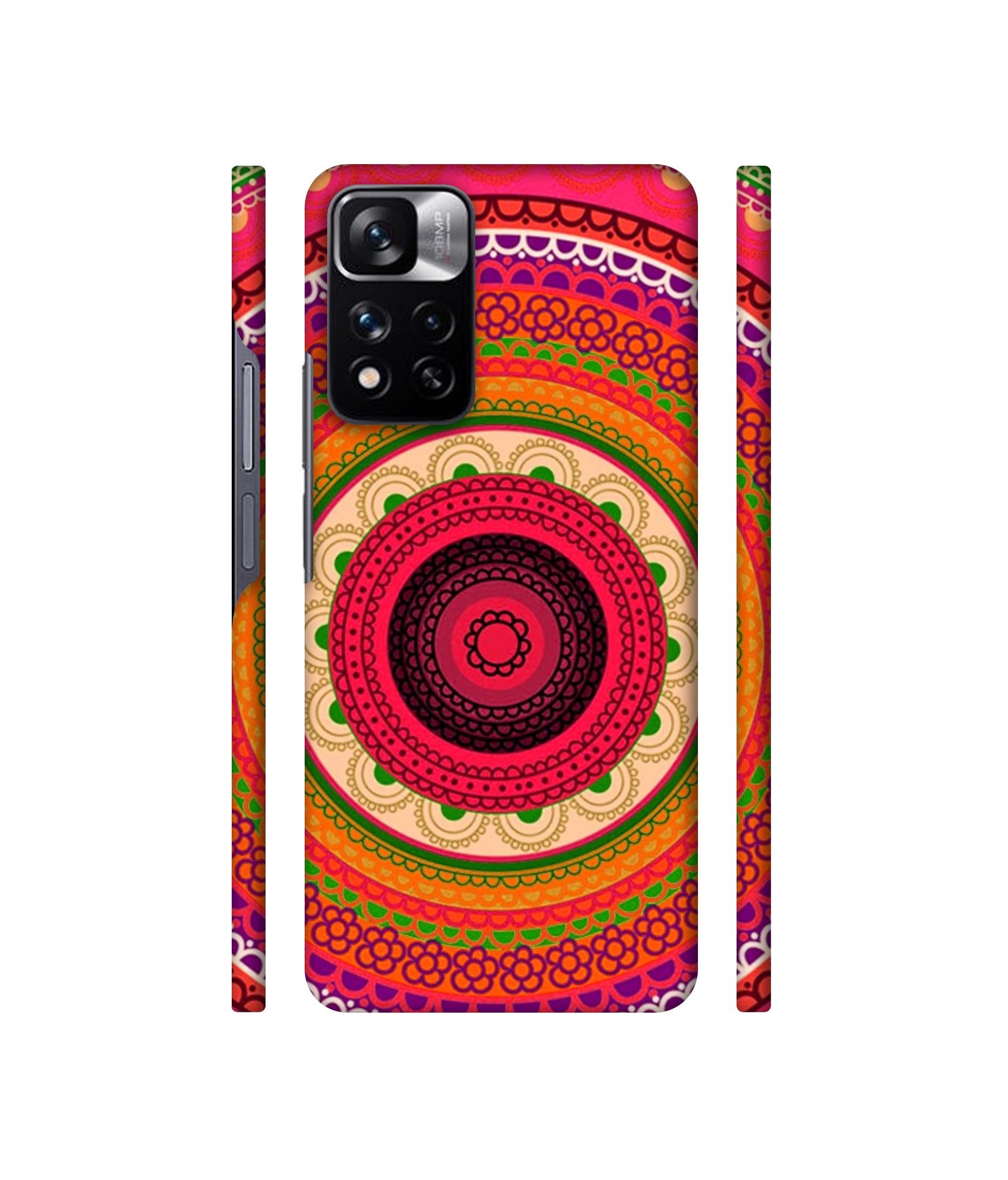 Round Rangoli Designer Hard Back Cover for Mi Redmi Note 11 Pro 4G / Mi Redmi Note 11 Pro 5G / Mi Redmi Note 11 Pro + 5G