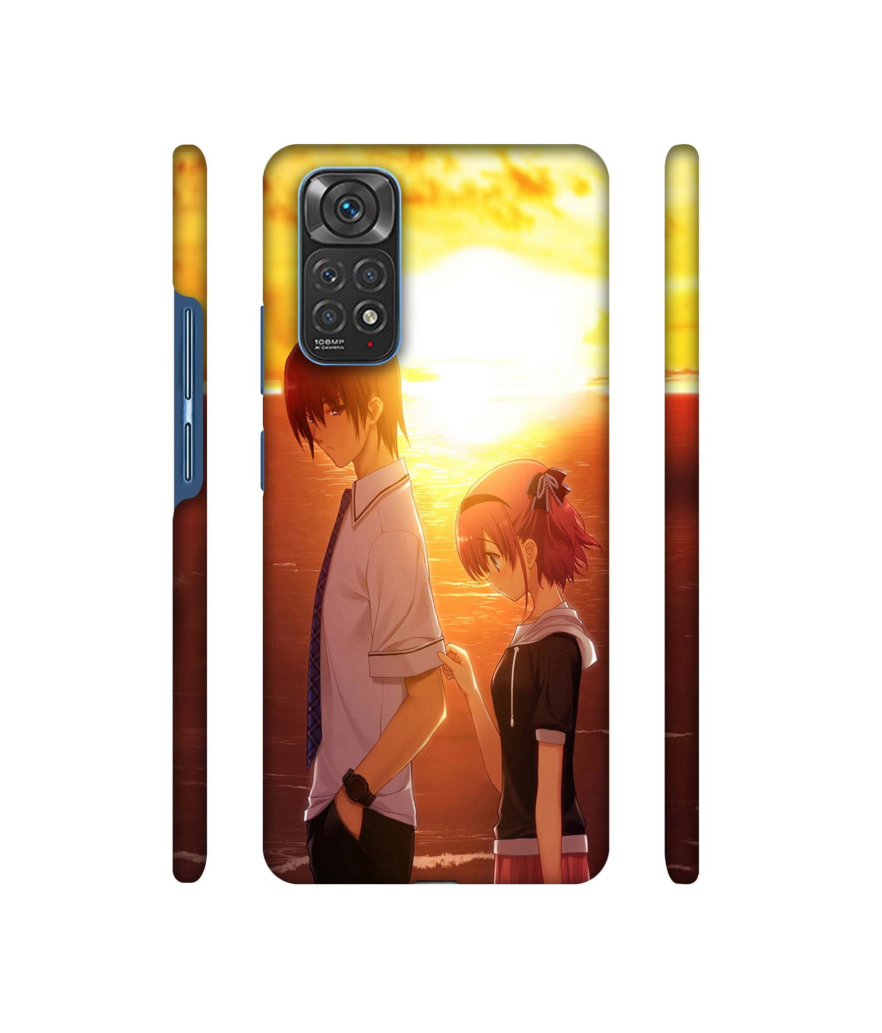 Girl Boy Sunset Sea Designer Hard Back Cover for Mi Redmi Note 11 4G / Redmi Note 11S 4G