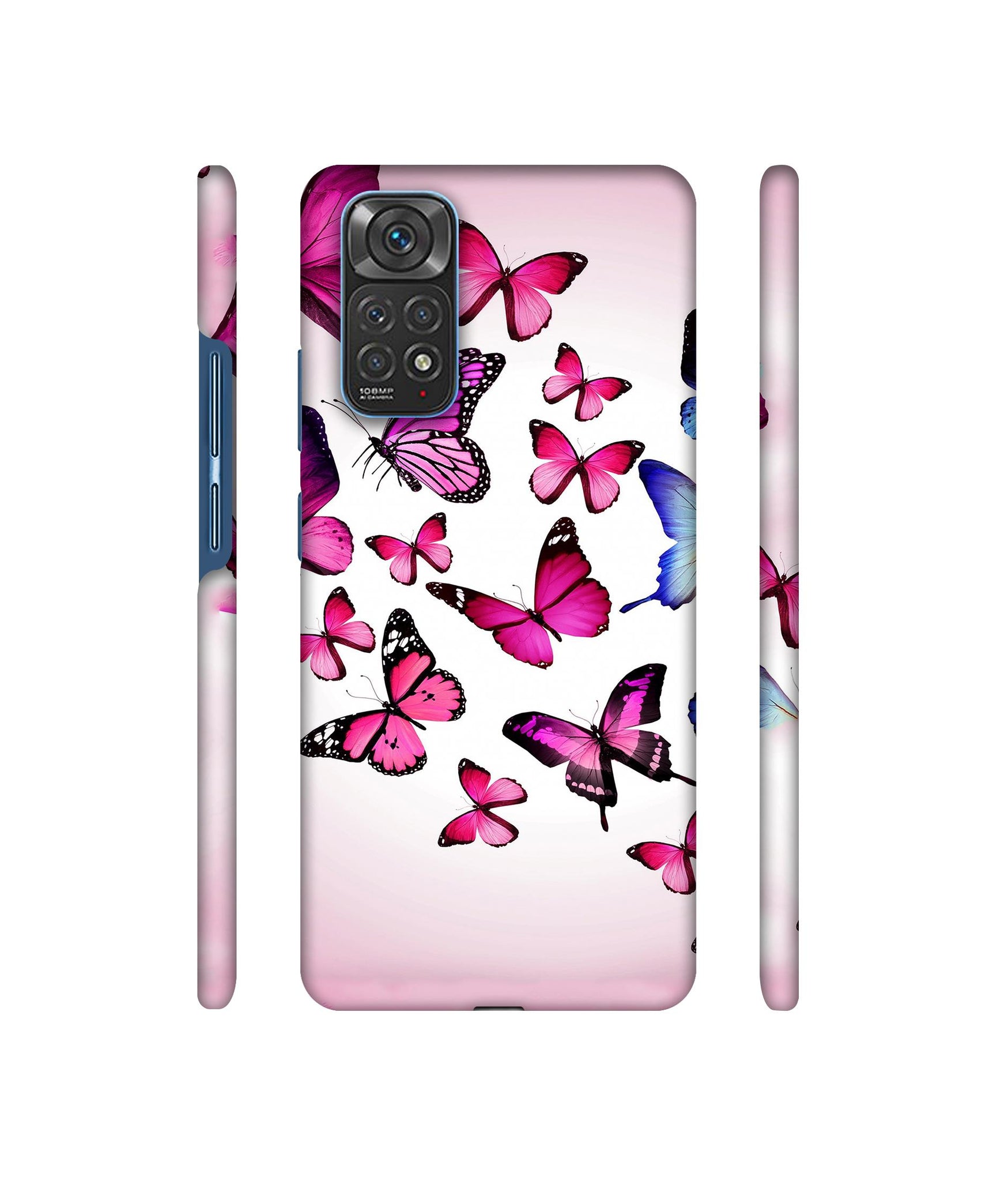Flying Colorful Butterfly Designer Hard Back Cover for Mi Redmi Note 11 4G / Redmi Note 11S 4G