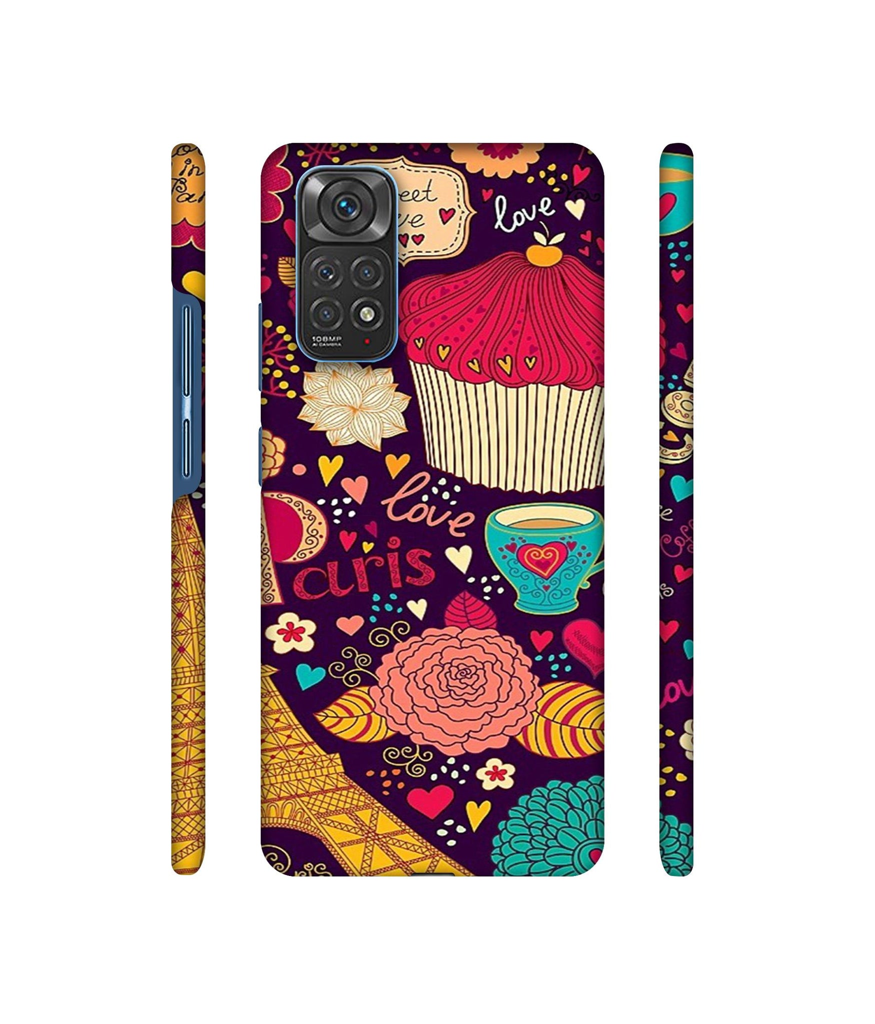 Paris Flower Love Designer Hard Back Cover for Mi Redmi Note 11 4G / Redmi Note 11S 4G