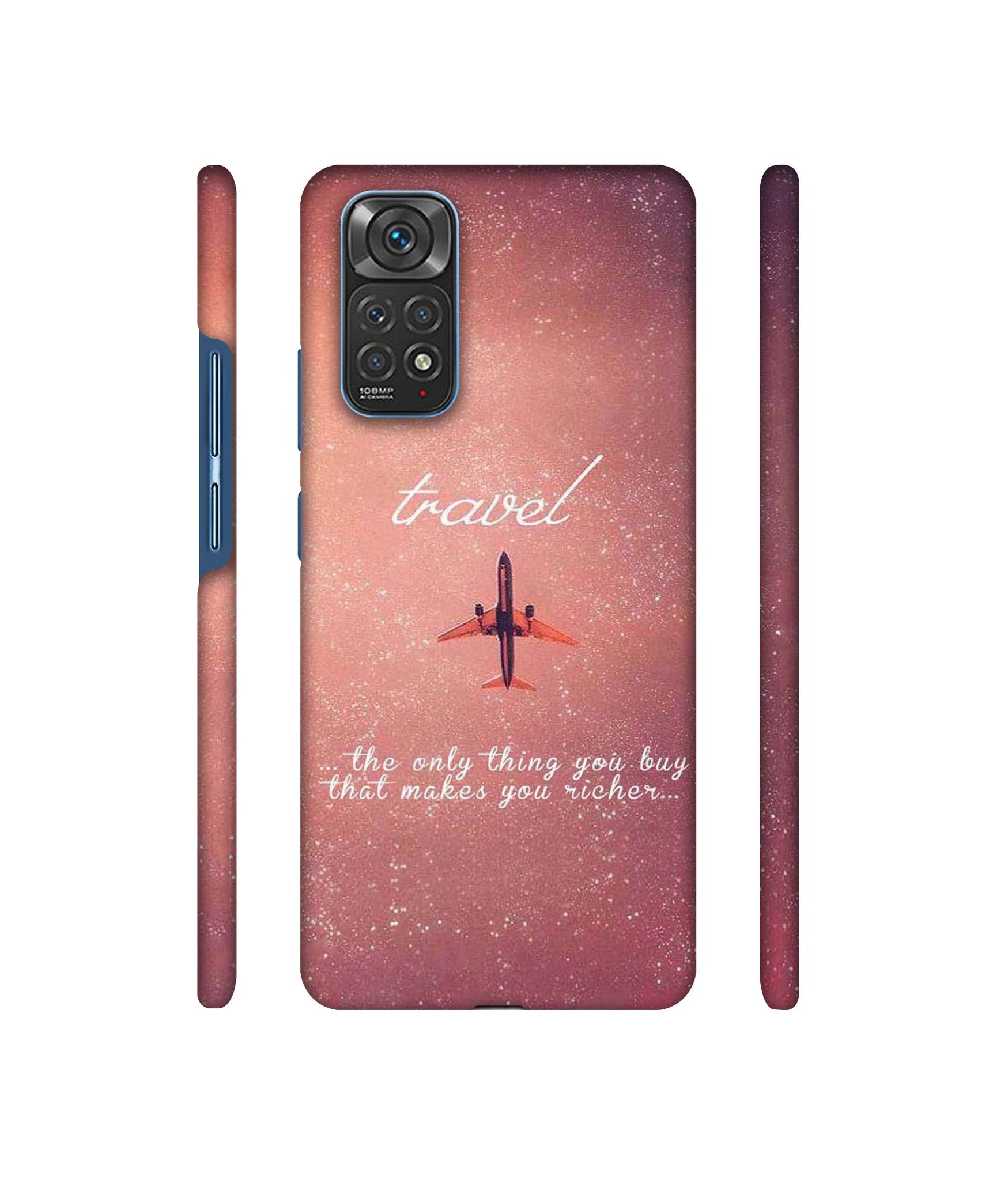 Travel with Plane Designer Hard Back Cover for Mi Redmi Note 11 4G / Redmi Note 11S 4G