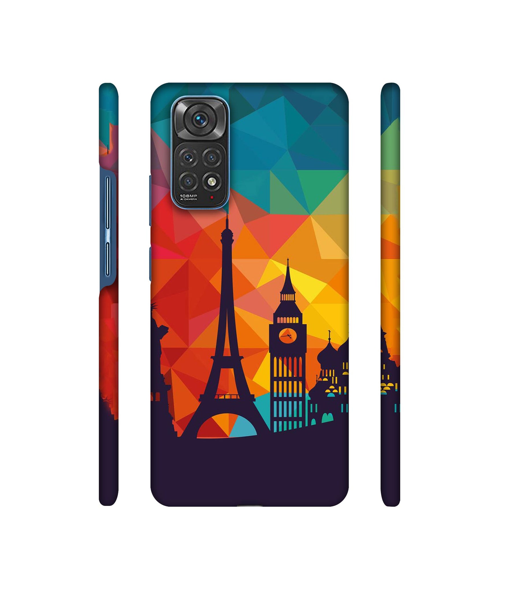 Colored Paris Designer Hard Back Cover for Mi Redmi Note 11 4G / Redmi Note 11S 4G