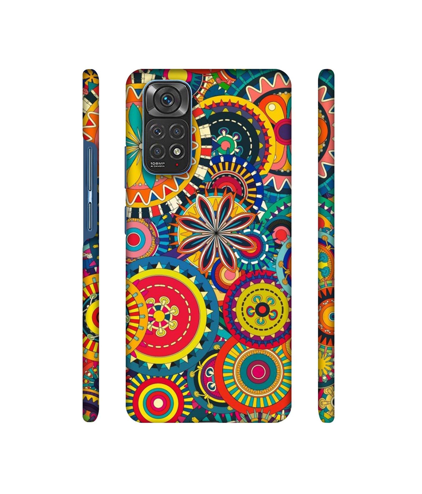 Ring Pattern Print Designer Hard Back Cover for Mi Redmi Note 11 4G / Redmi Note 11S 4G