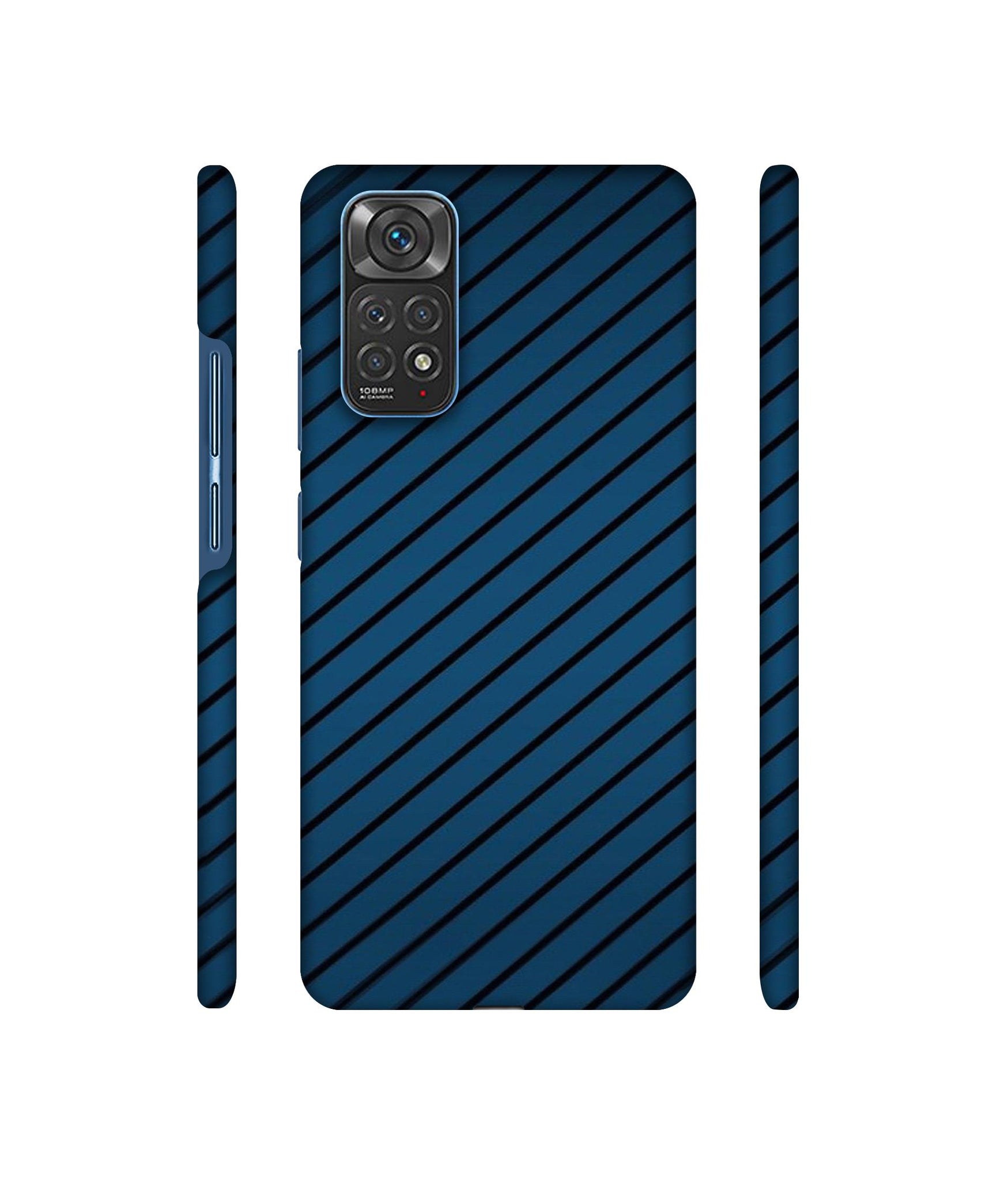 Blue Stripes Designer Hard Back Cover for Mi Redmi Note 11 4G / Redmi Note 11S 4G