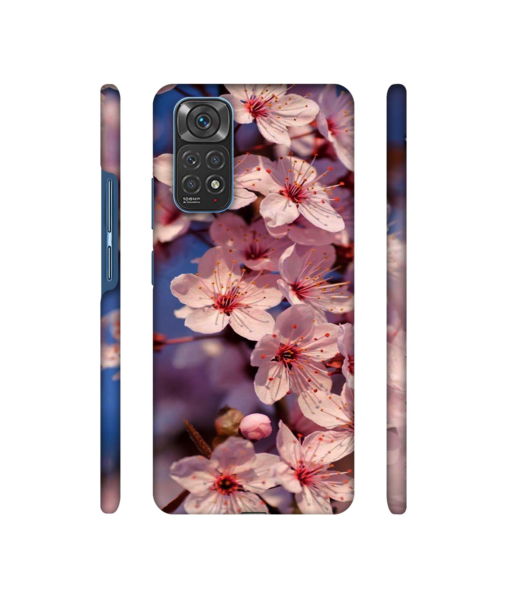 Pink Flowers Pattern Designer Hard Back Cover for Mi Redmi Note 11 4G / Redmi Note 11S 4G