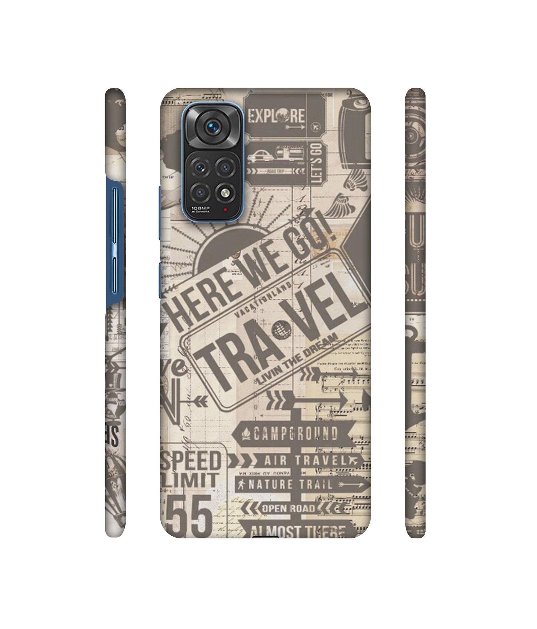 Travel Designer Hard Back Cover for Mi Redmi Note 11 4G / Redmi Note 11S 4G