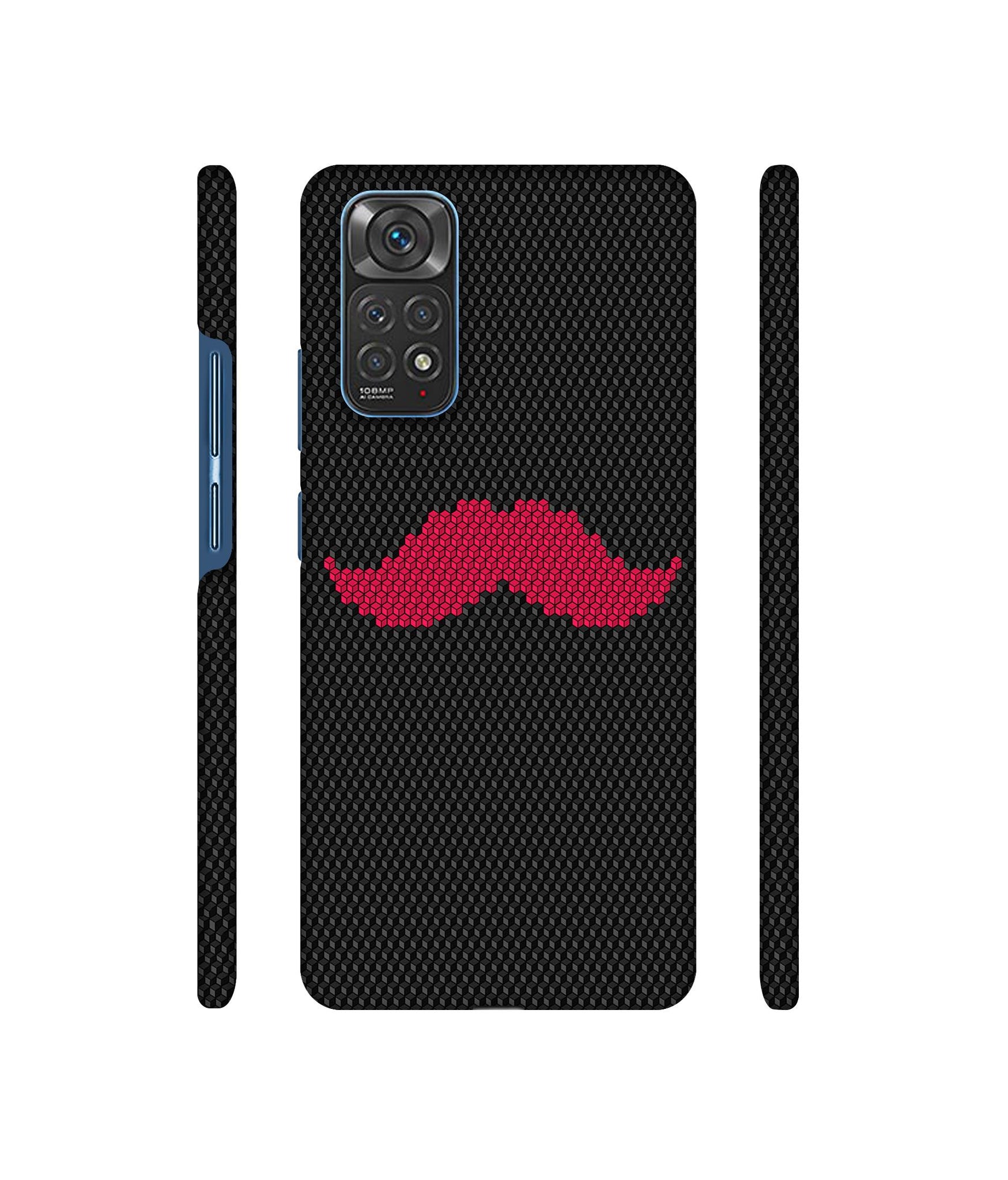 Pink Mustache Pattern Designer Hard Back Cover for Mi Redmi Note 11 4G / Redmi Note 11S 4G