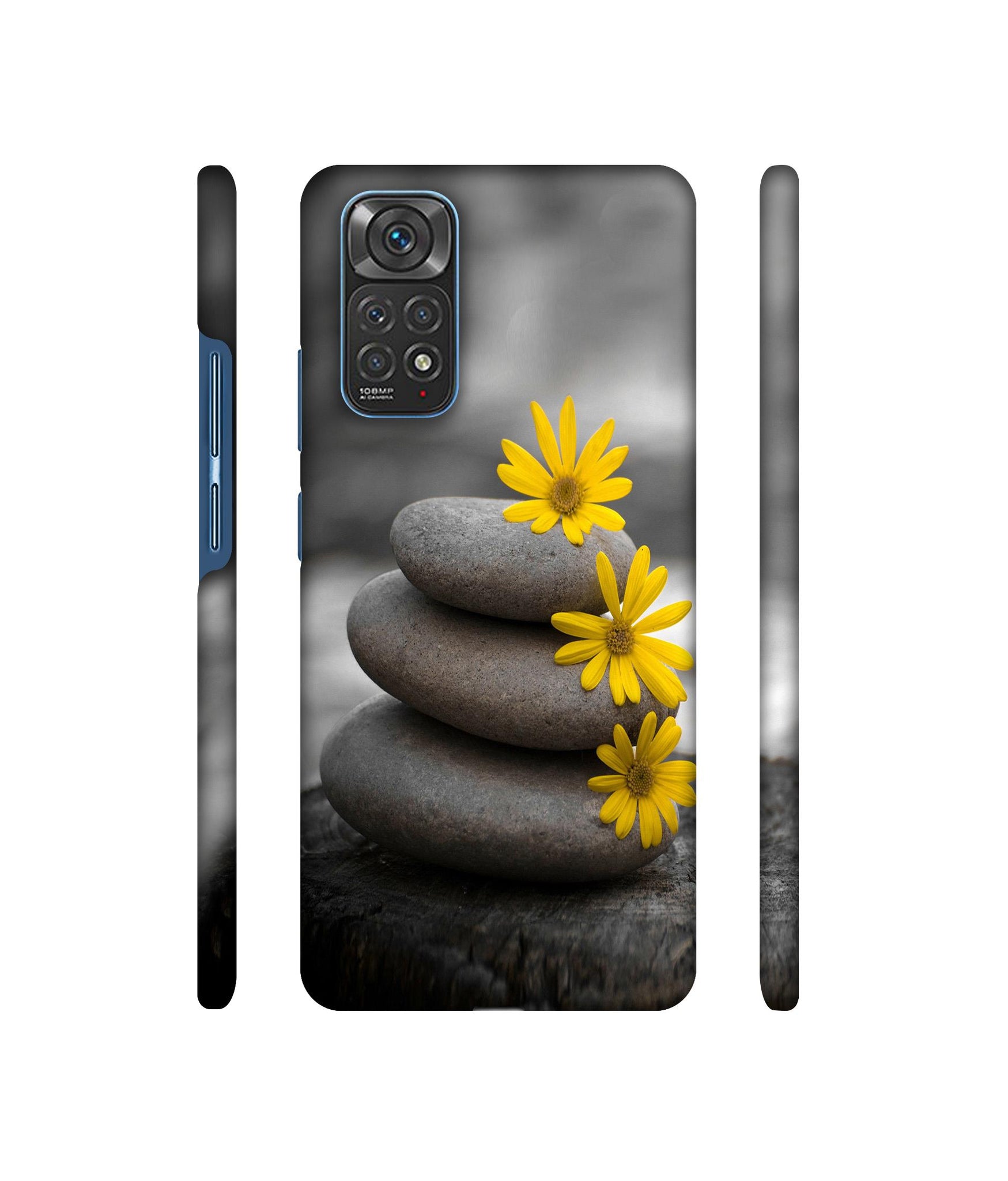 Stones And Flower Designer Hard Back Cover for Mi Redmi Note 11 4G / Redmi Note 11S 4G