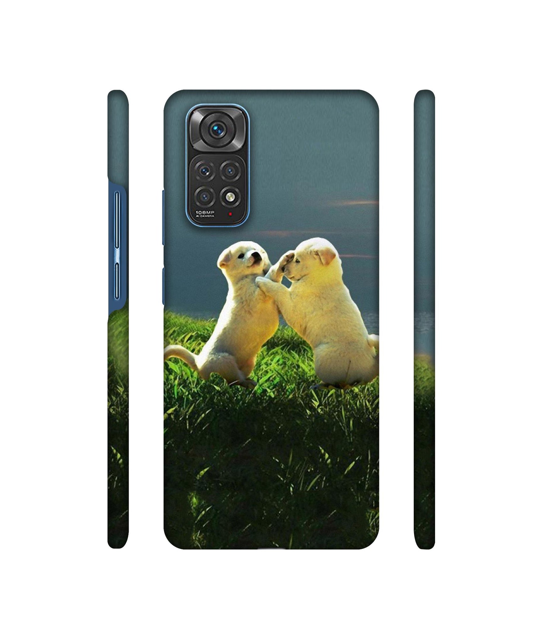 Puppy Couple Sunset Designer Hard Back Cover for Mi Redmi Note 11 4G / Redmi Note 11S 4G