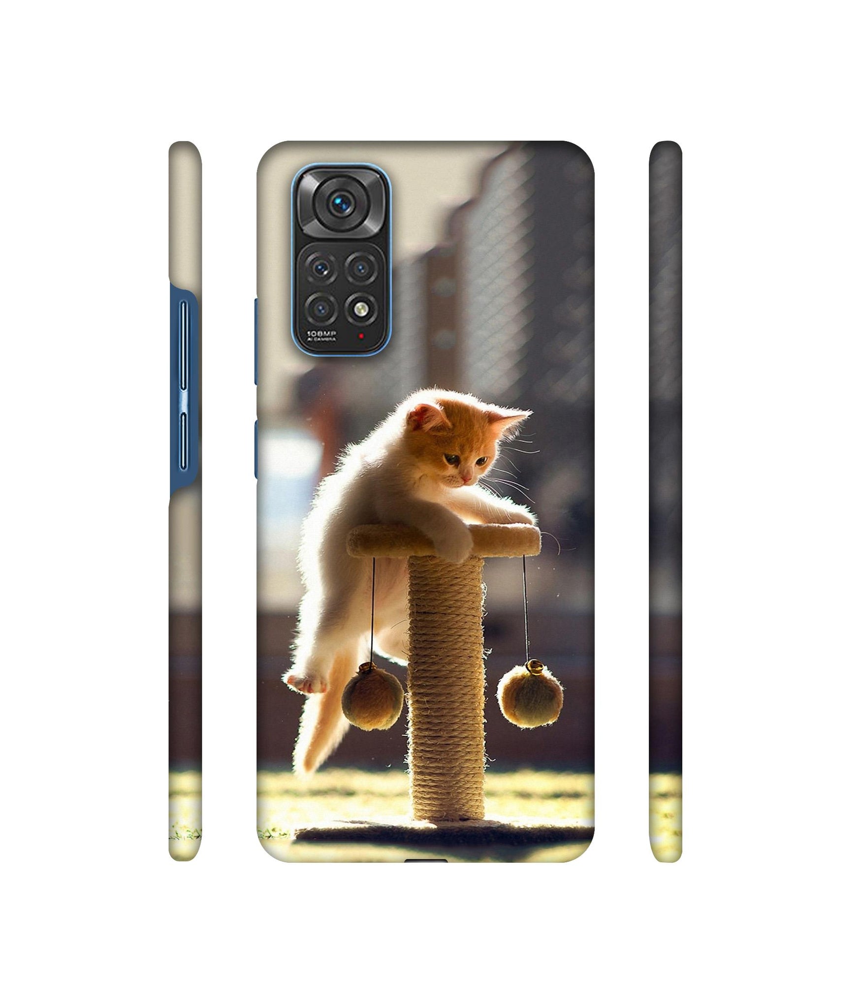 Cat Climbing Designer Hard Back Cover for Mi Redmi Note 11 4G / Redmi Note 11S 4G