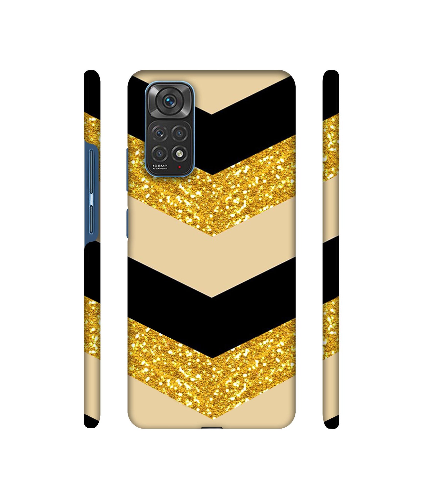 Black & Gold Designer Hard Back Cover for Mi Redmi Note 11 4G / Redmi Note 11S 4G