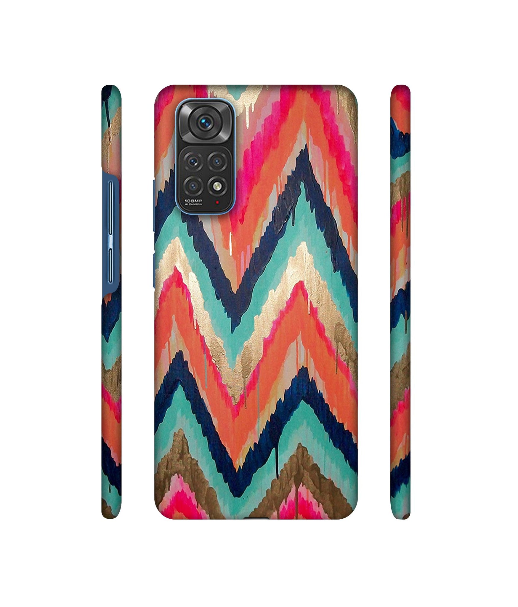 Colorful Zig-Zag Lines Art Designer Hard Back Cover for Mi Redmi Note 11 4G / Redmi Note 11S 4G