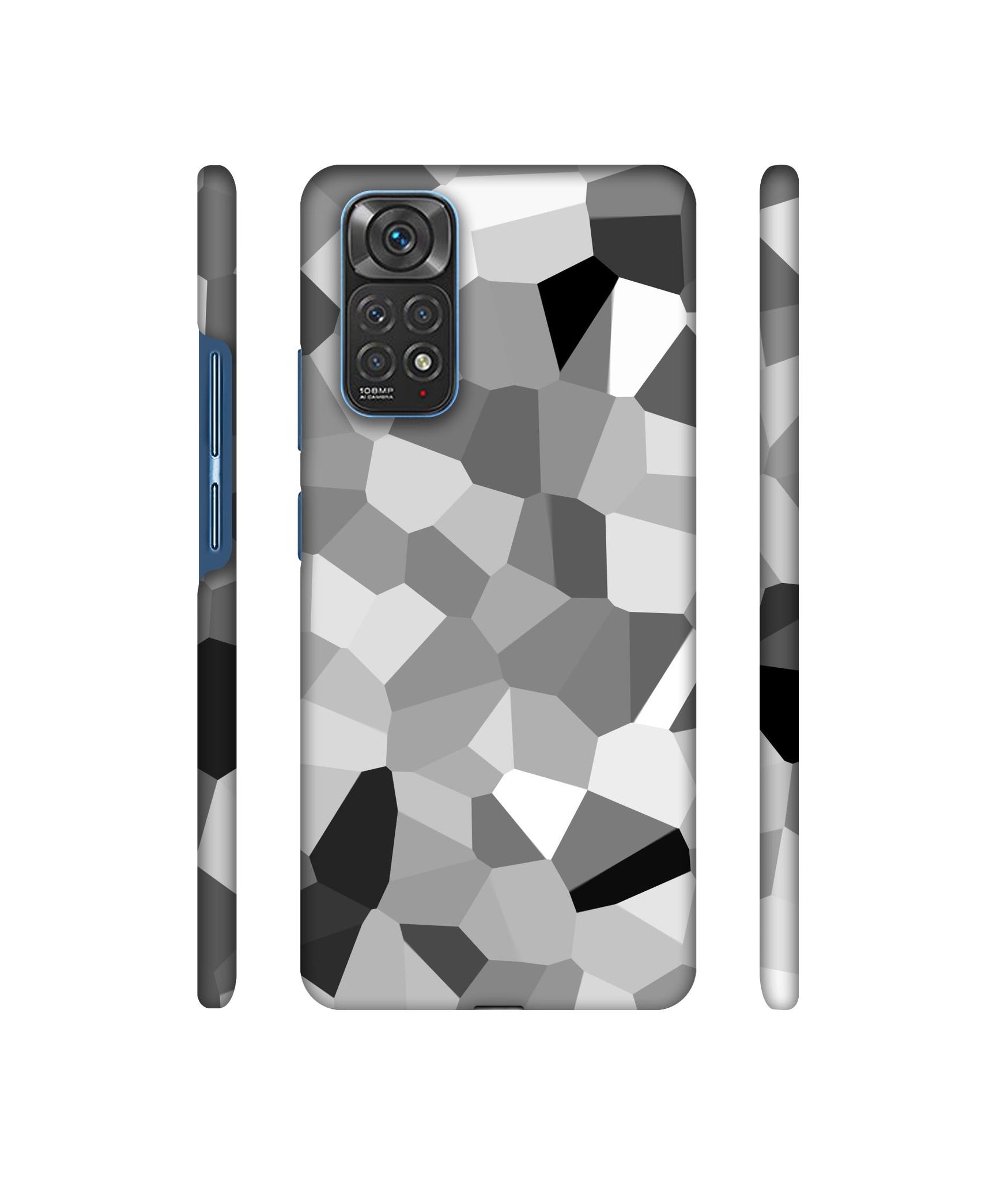 Black & White Mathematical Shape Designer Hard Back Cover for Mi Redmi Note 11 4G / Redmi Note 11S 4G