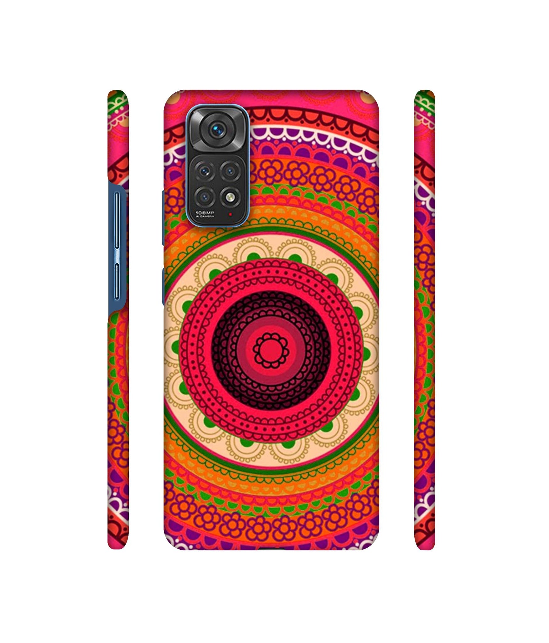 Round Rangoli Designer Hard Back Cover for Mi Redmi Note 11 4G / Redmi Note 11S 4G