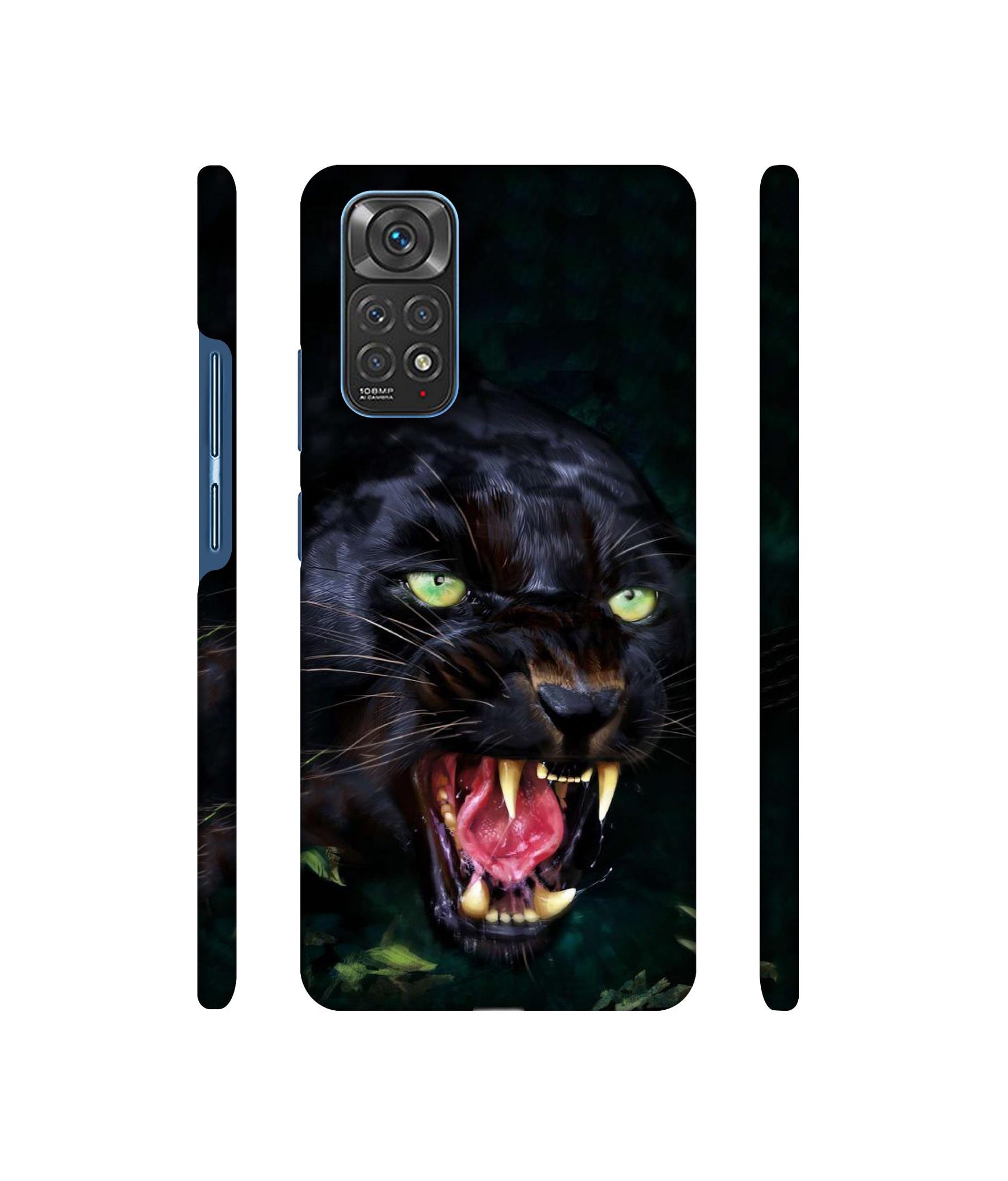 Angry Black Tiger Face Designer Hard Back Cover for Mi Redmi Note 11 4G / Redmi Note 11S 4G