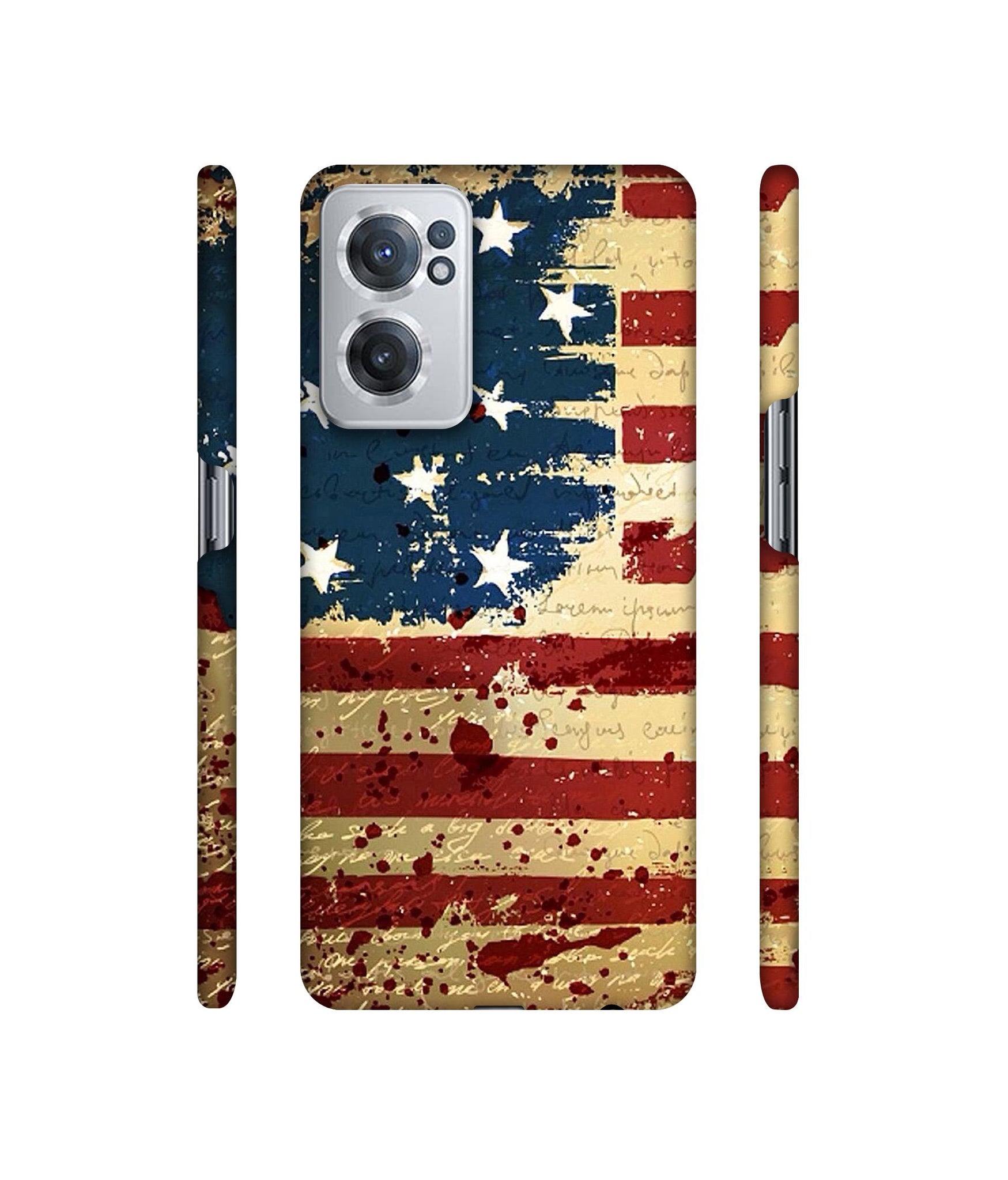 Colorful USA Flag Designer Hard Back Cover for OnePlus Nord CE 2 5G