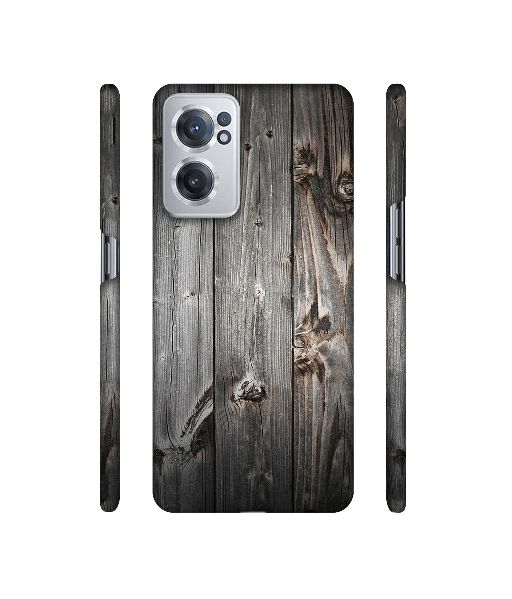 Grey Wooden Texture Designer Hard Back Cover for OnePlus Nord CE 2 5G