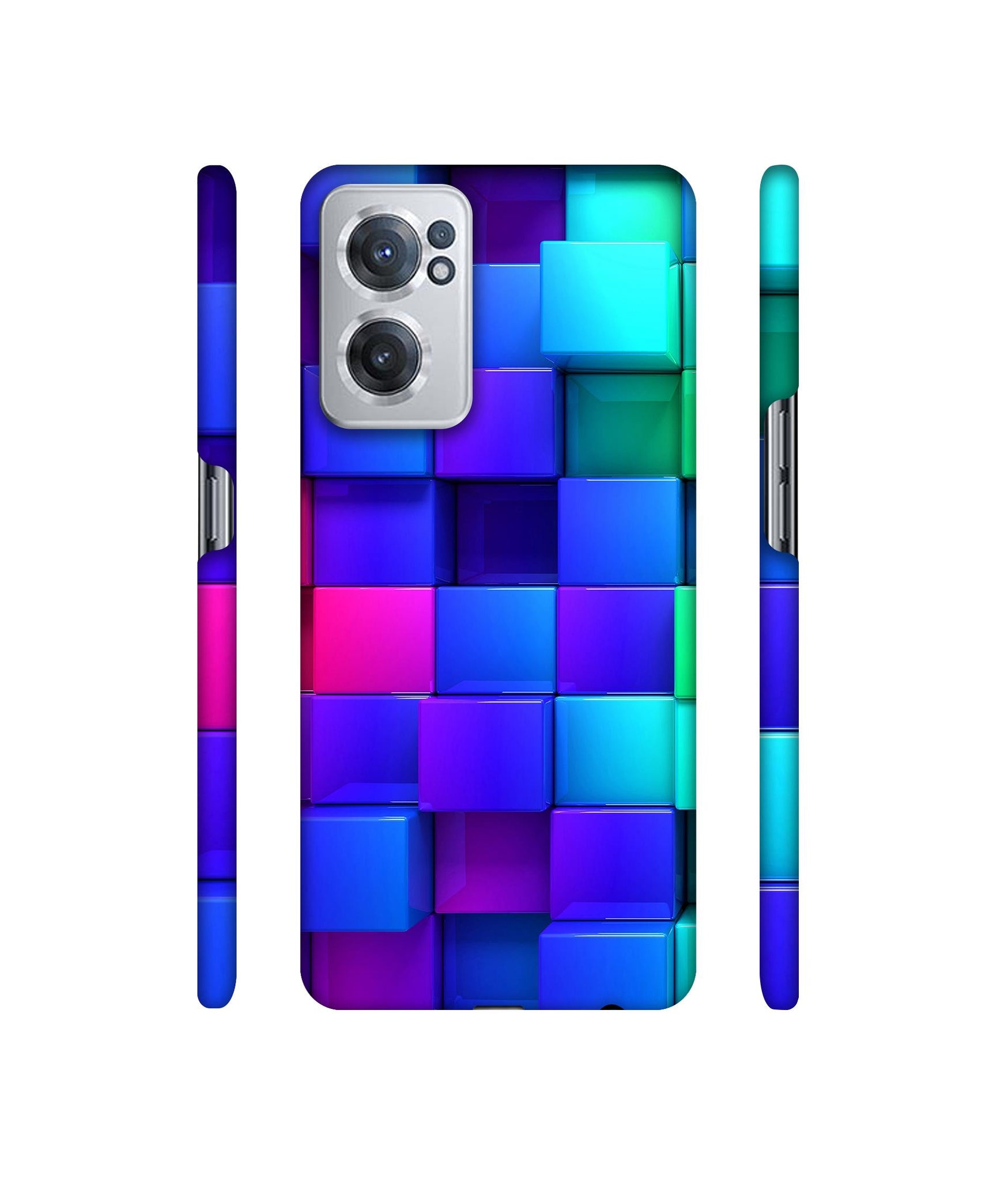 Blocks Rainbow 3D Graphics Designer Hard Back Cover for OnePlus Nord CE 2 5G