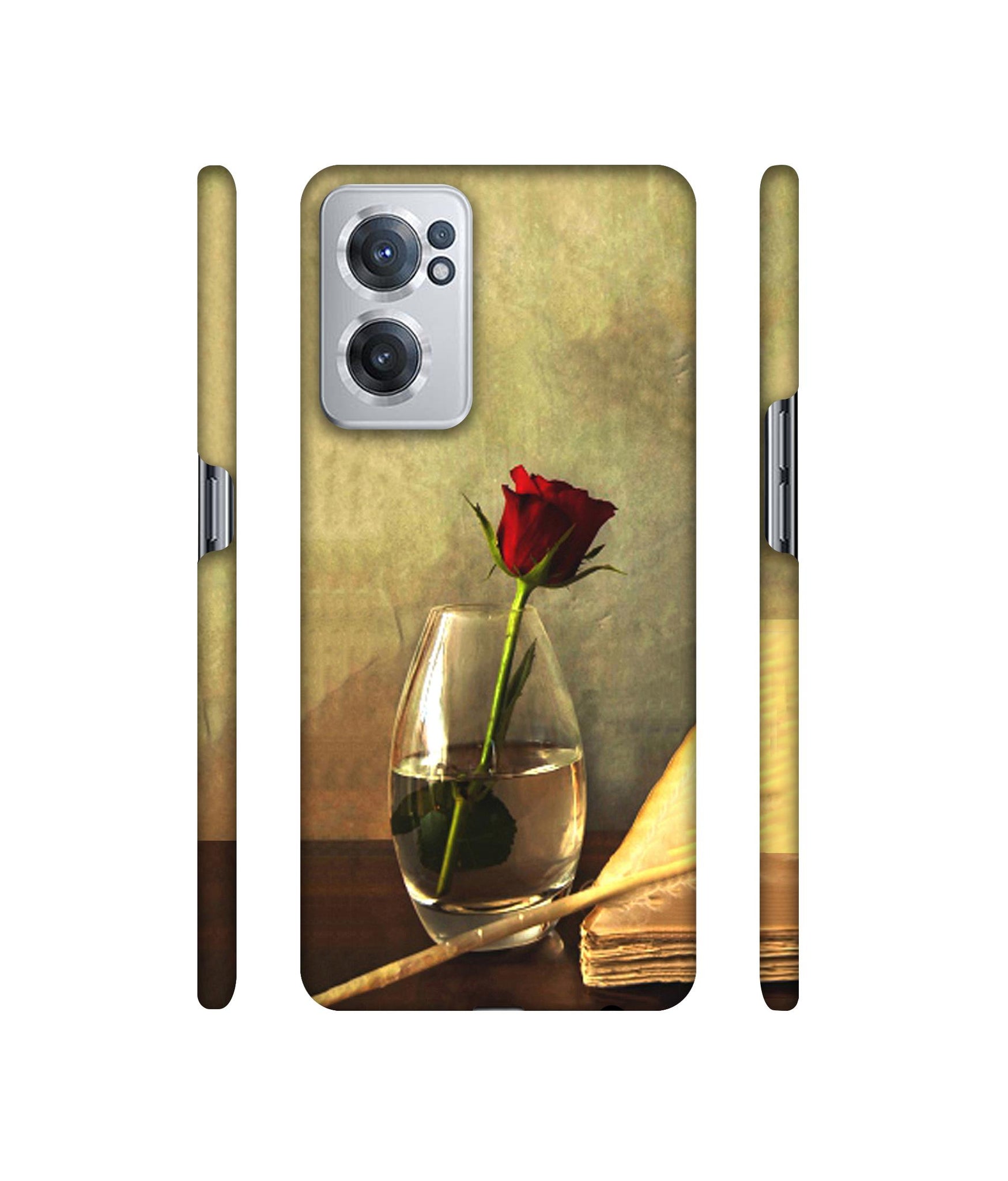 Red Rose in Glass Designer Hard Back Cover for OnePlus Nord CE 2 5G
