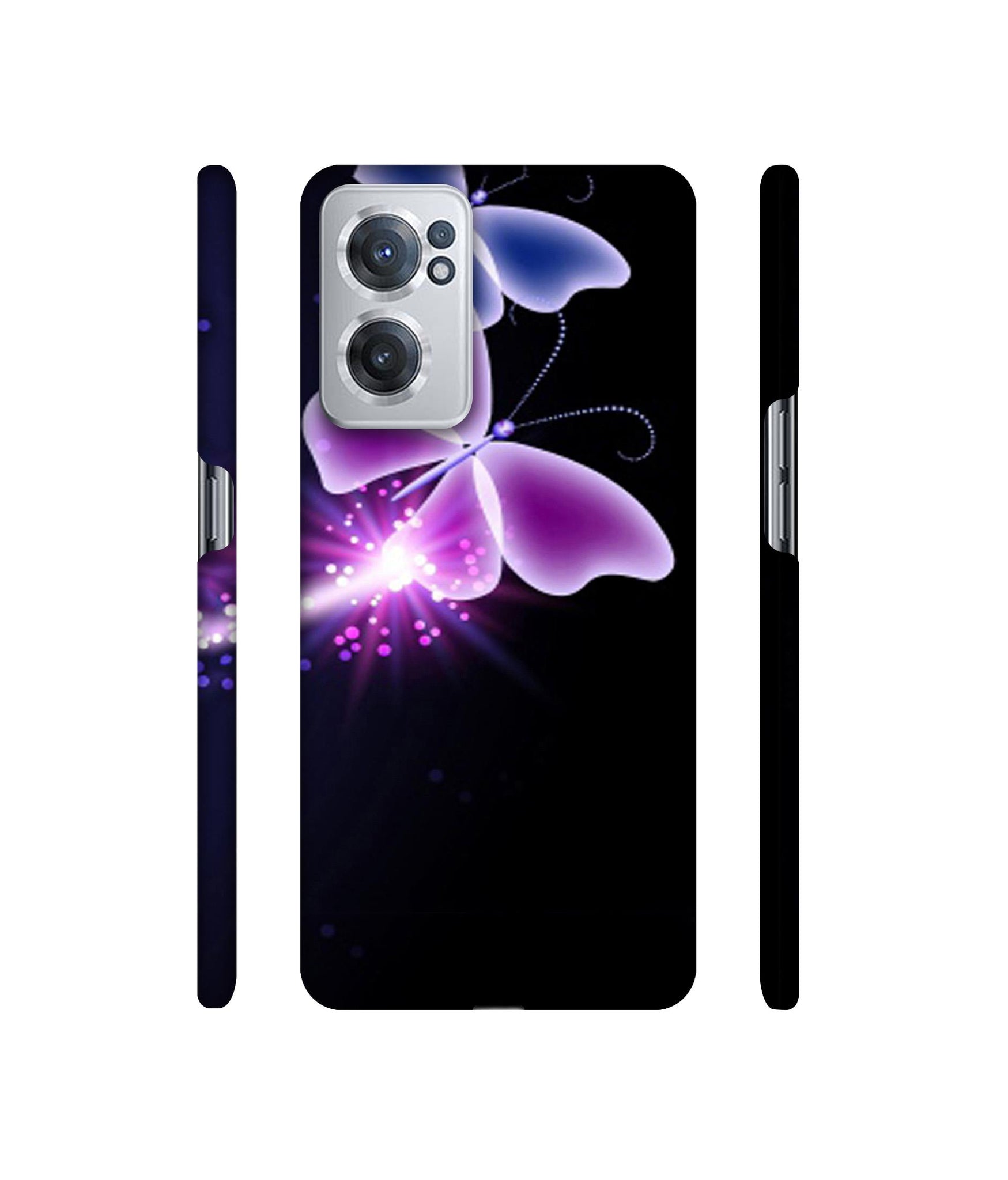 Neon Butterfly Light Abstract Shine Designer Hard Back Cover for OnePlus Nord CE 2 5G