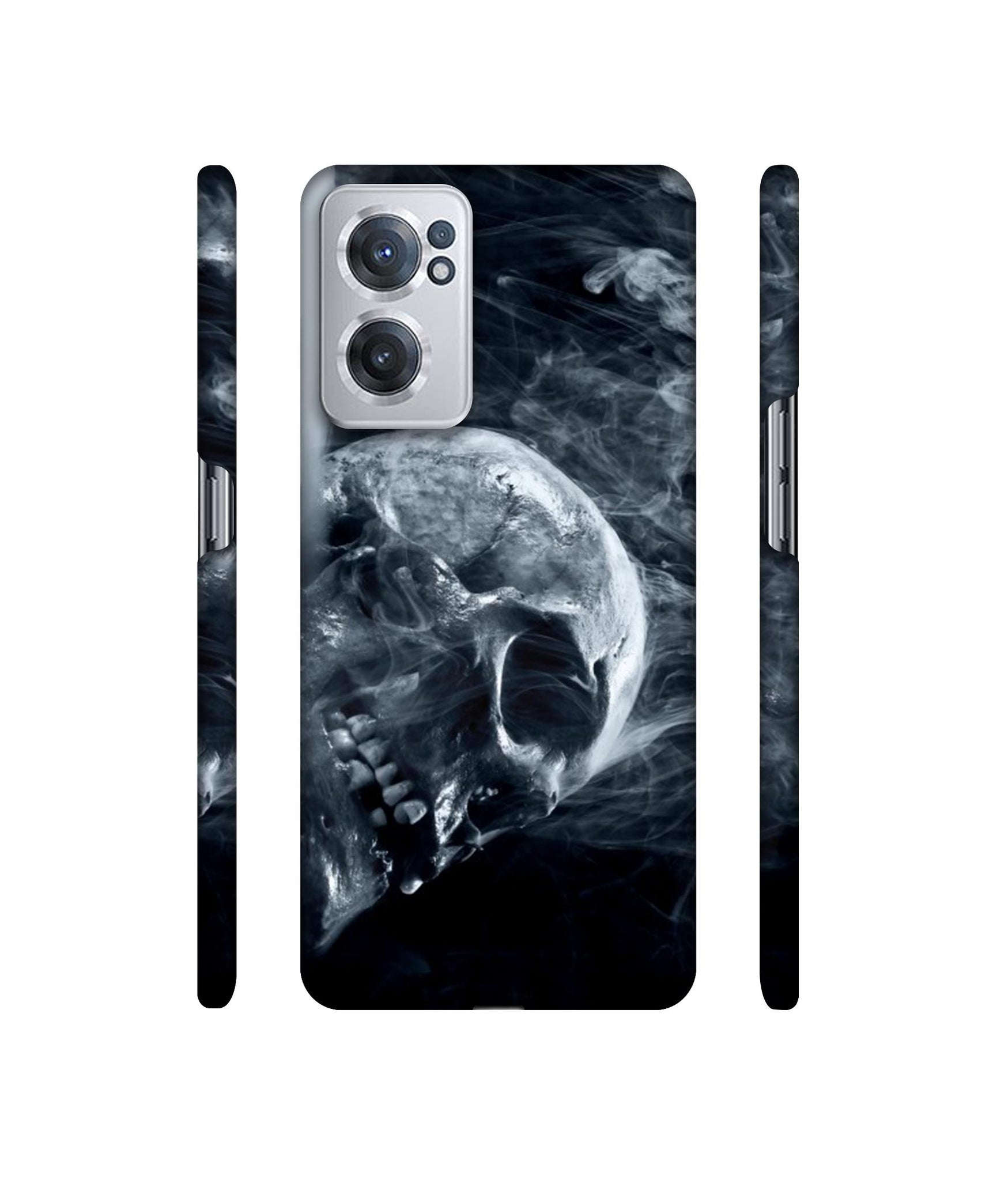 Skull Smoke Blue Scary Death Designer Hard Back Cover for OnePlus Nord CE 2 5G