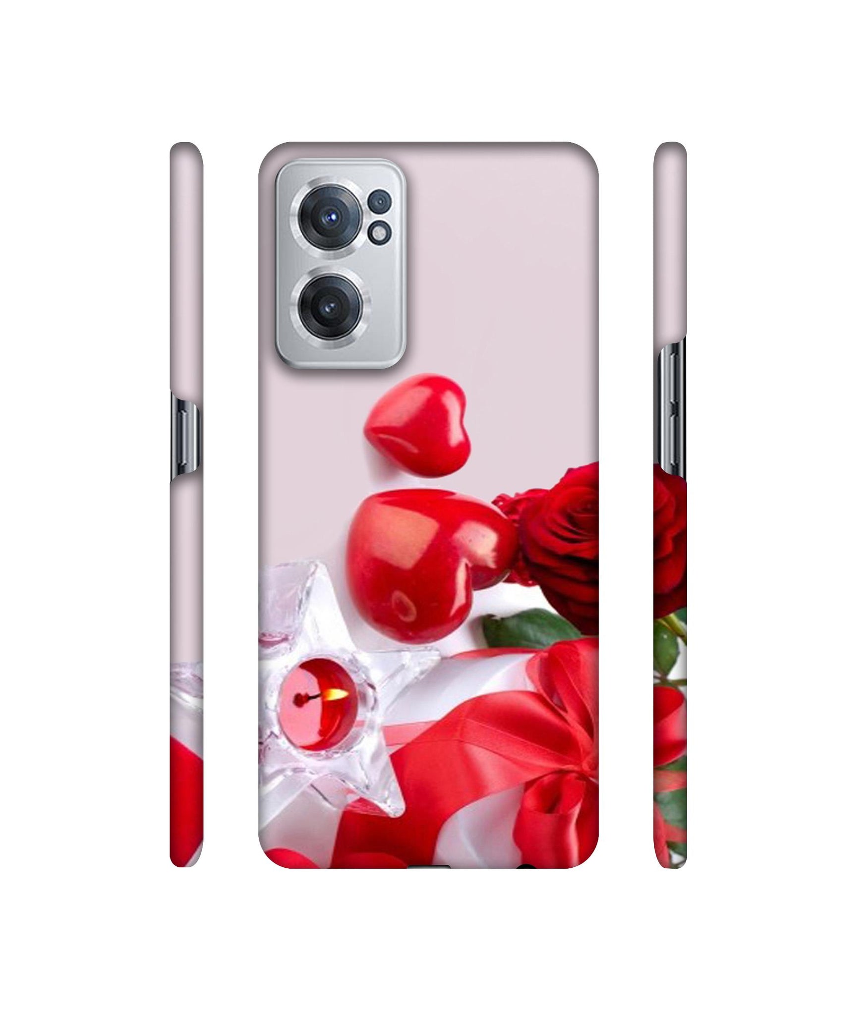 Red Rose Heart Valentines Couple Designer Hard Back Cover for OnePlus Nord CE 2 5G