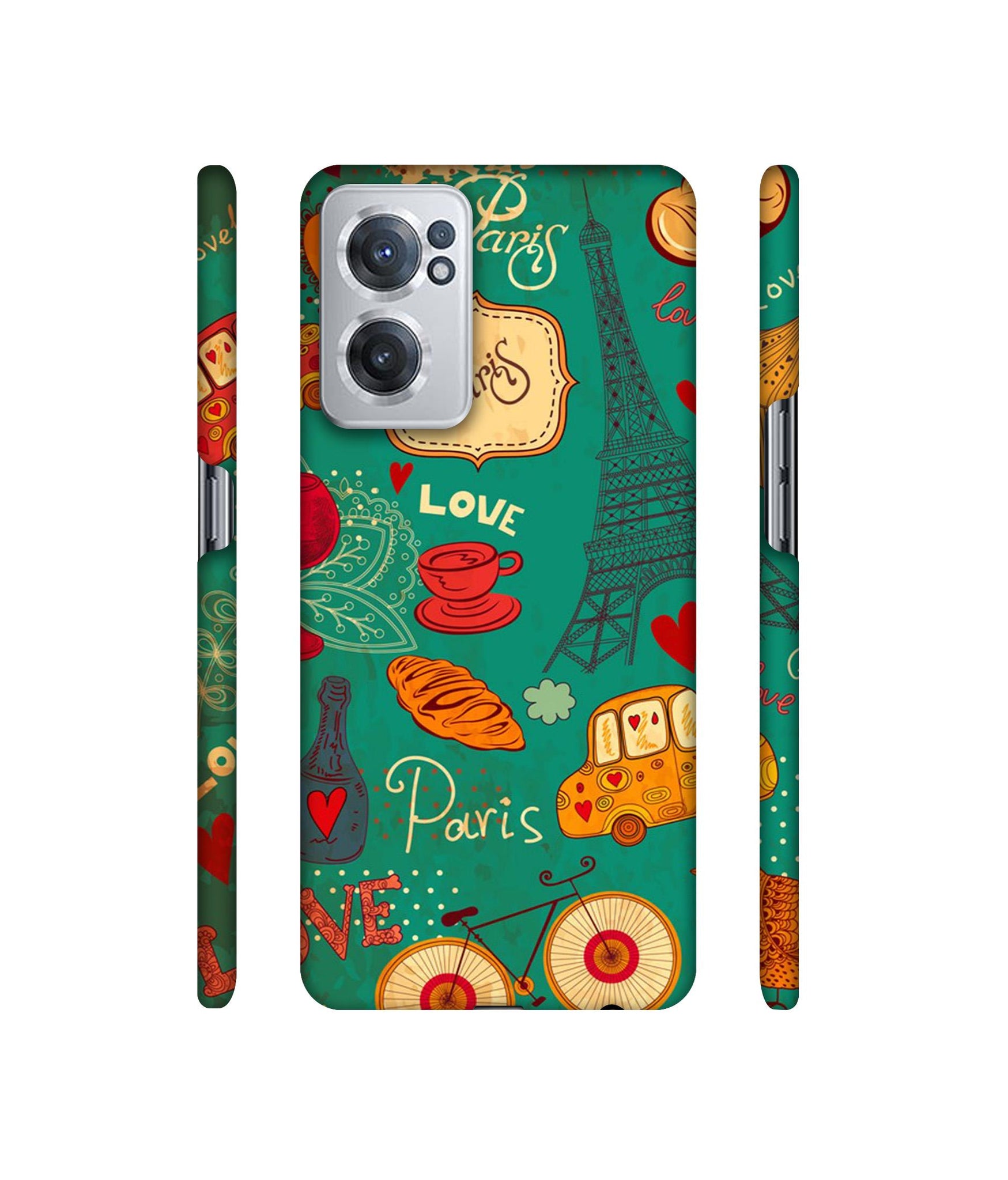 Paris Love Print Designer Hard Back Cover for OnePlus Nord CE 2 5G