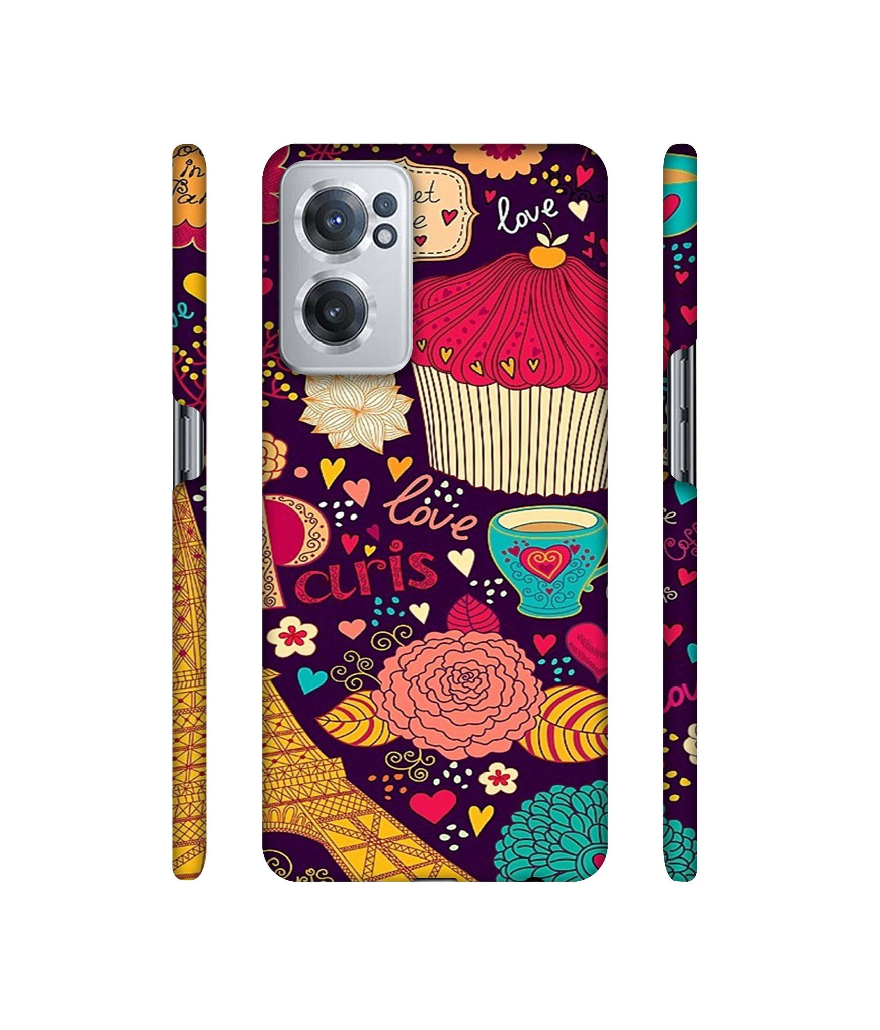 Paris Flower Love Designer Hard Back Cover for OnePlus Nord CE 2 5G