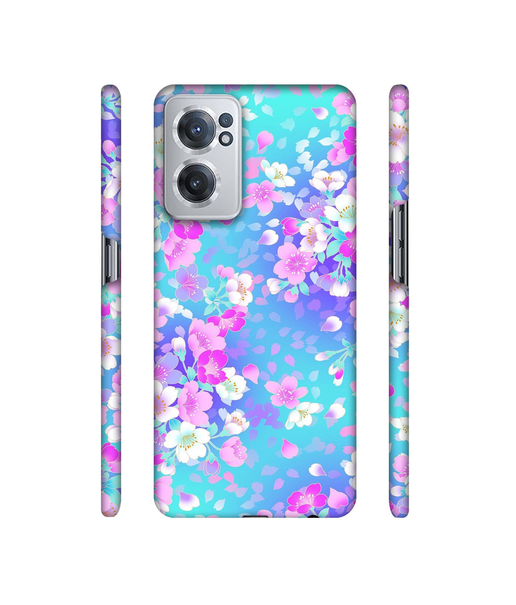 Floral Blue Pattern Designer Hard Back Cover for OnePlus Nord CE 2 5G