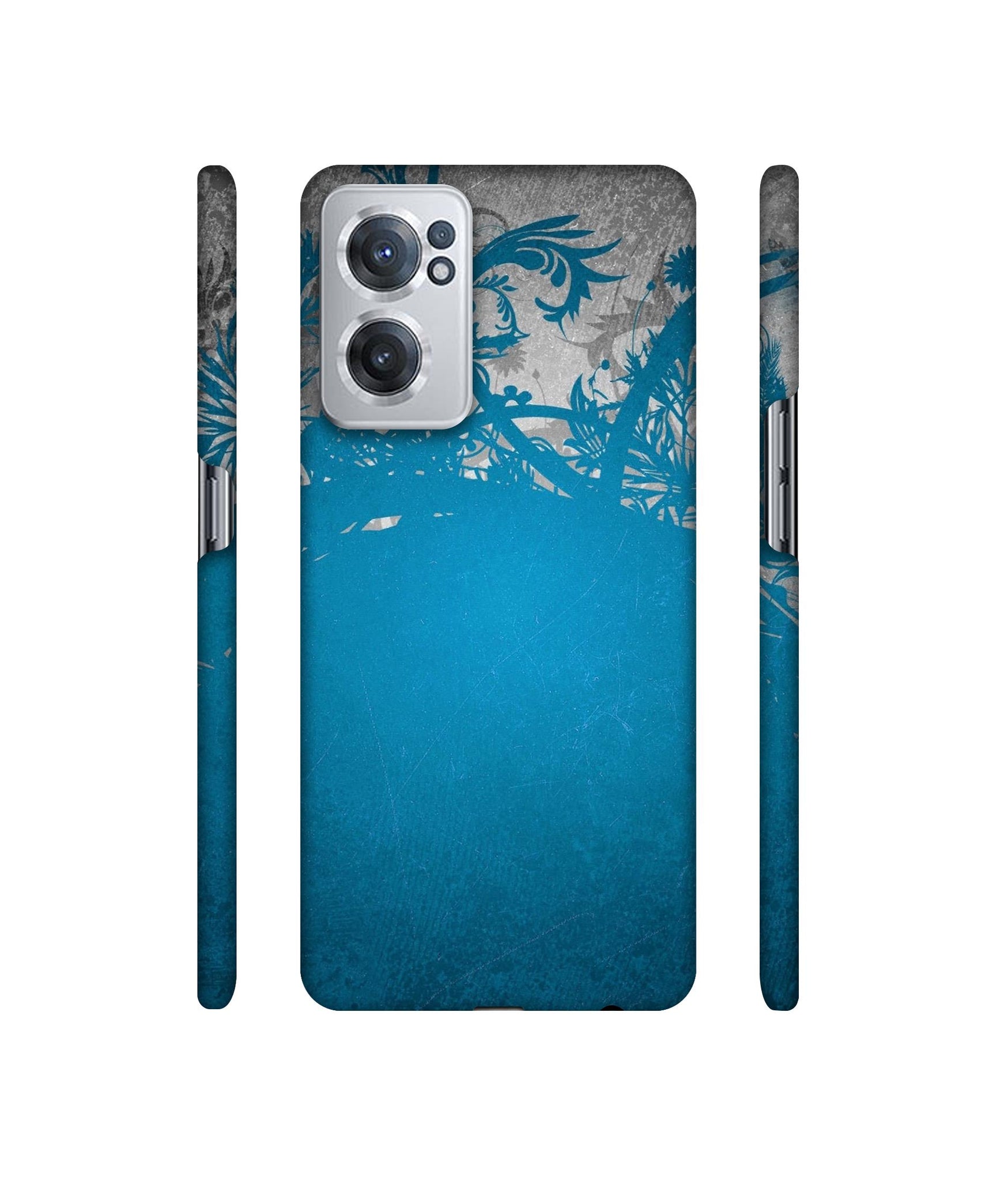 Blue Floral Pattern Designer Hard Back Cover for OnePlus Nord CE 2 5G