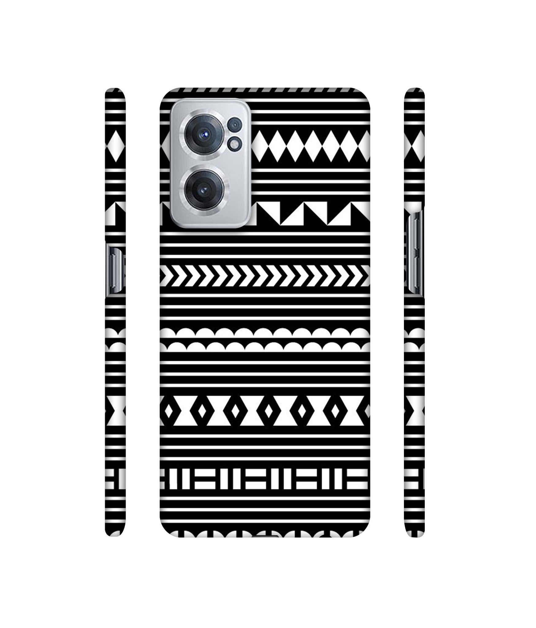Black Pattern Designer Hard Back Cover for OnePlus Nord CE 2 5G