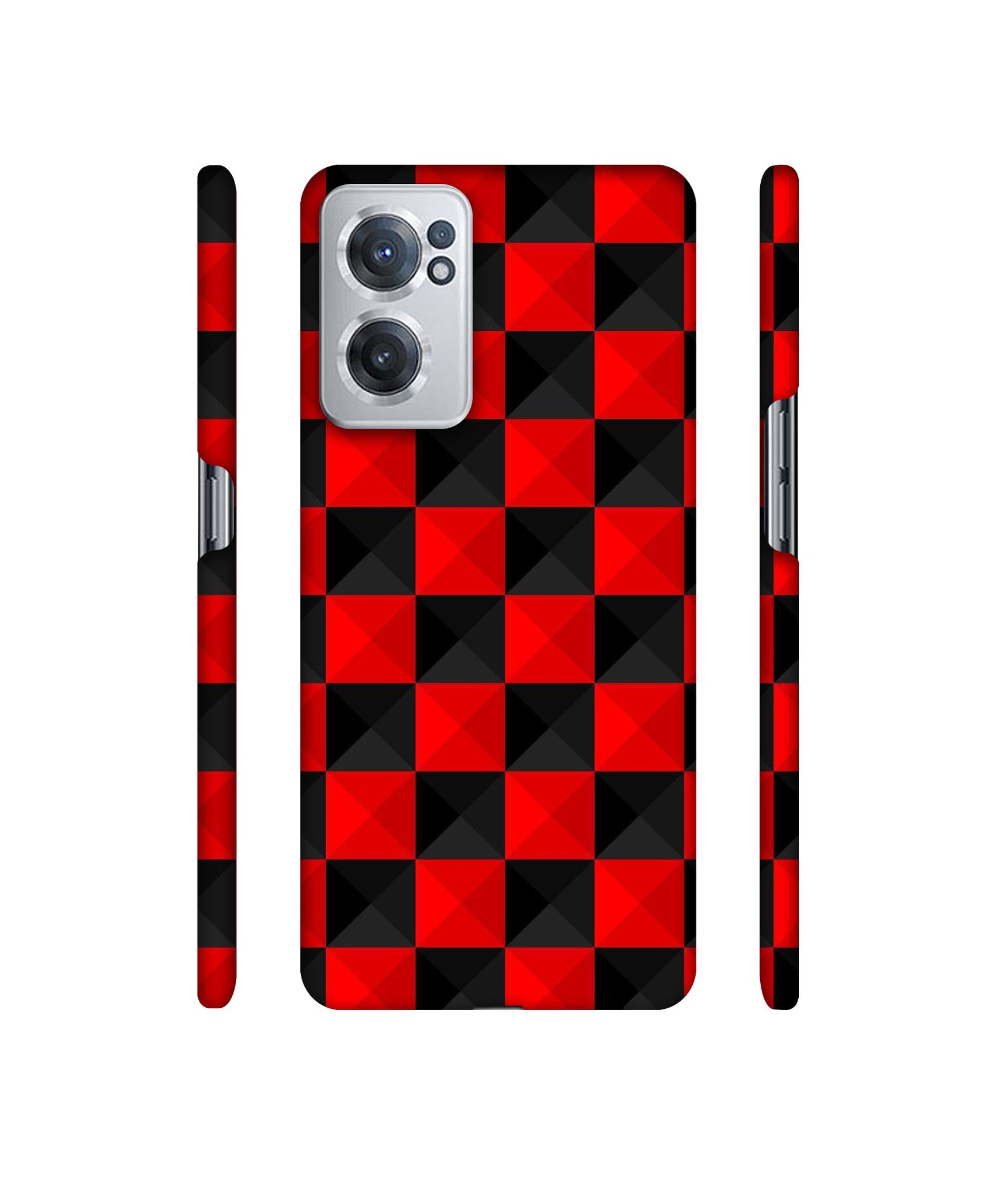 Red N Black Cubes Designer Hard Back Cover for OnePlus Nord CE 2 5G
