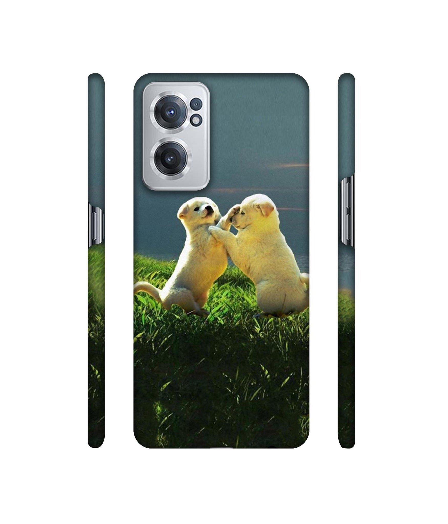 Puppy Couple Sunset Designer Hard Back Cover for OnePlus Nord CE 2 5G