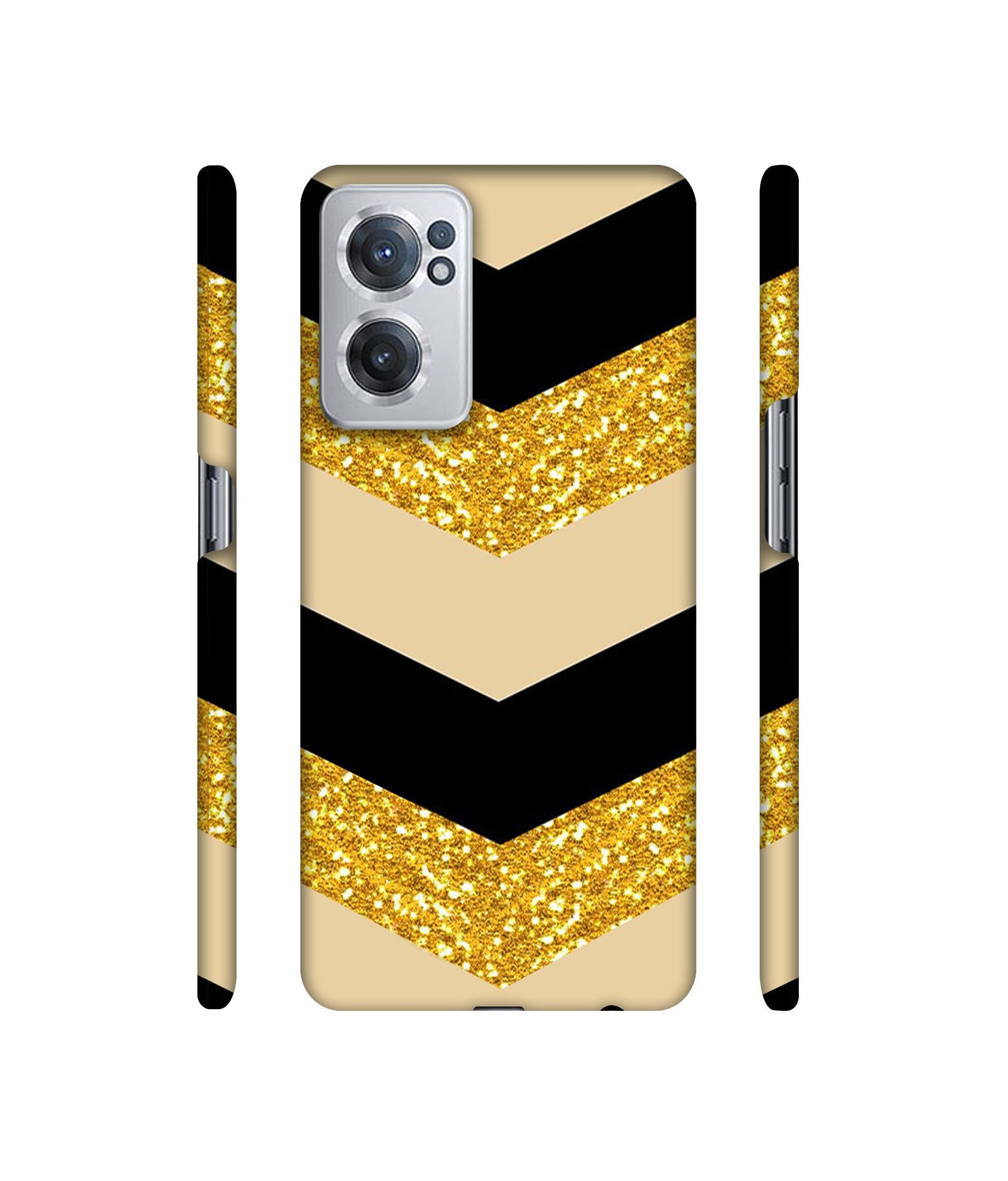 Black & Gold Designer Hard Back Cover for OnePlus Nord CE 2 5G