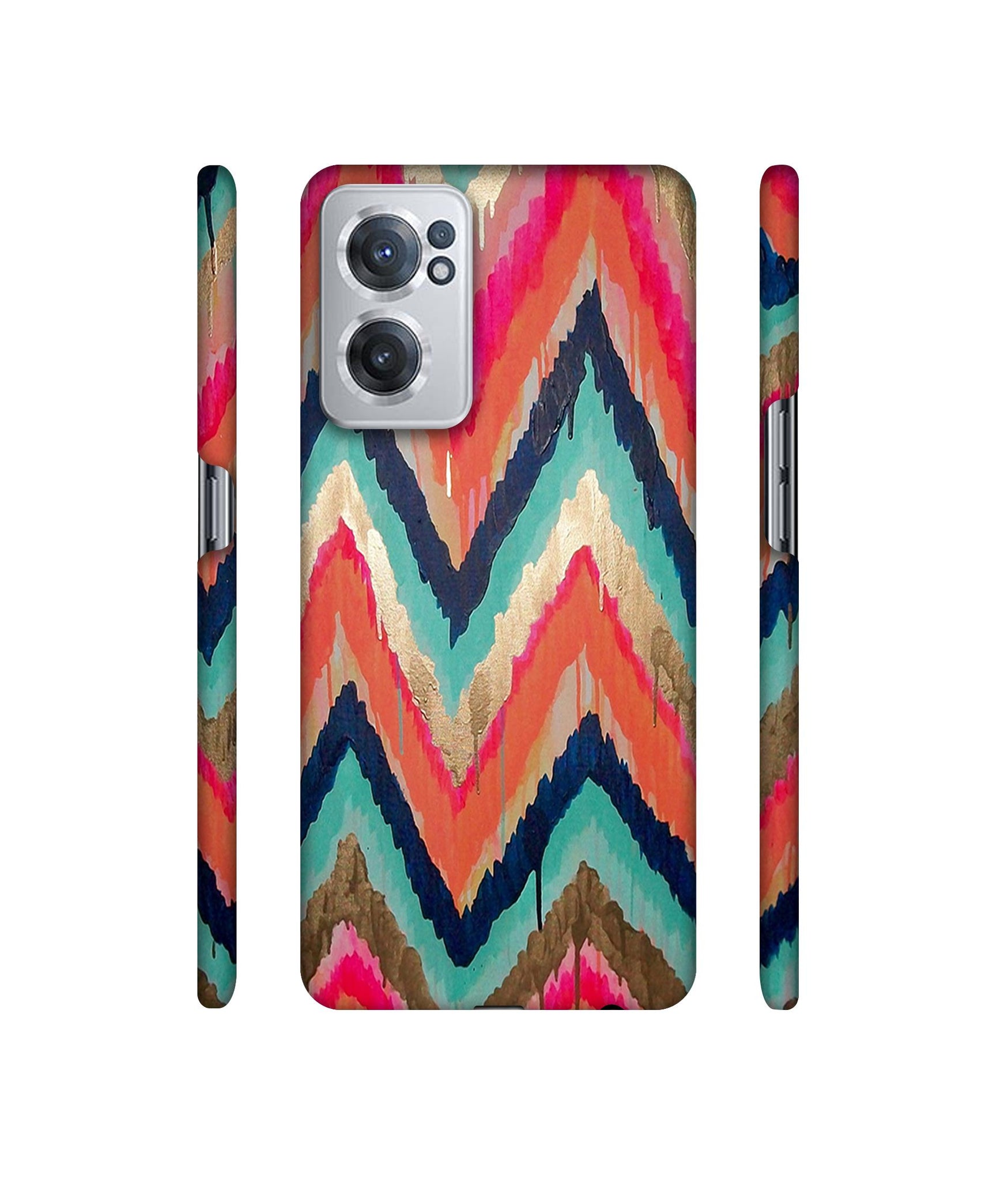 Colorful Zig-Zag Lines Art Designer Hard Back Cover for OnePlus Nord CE 2 5G
