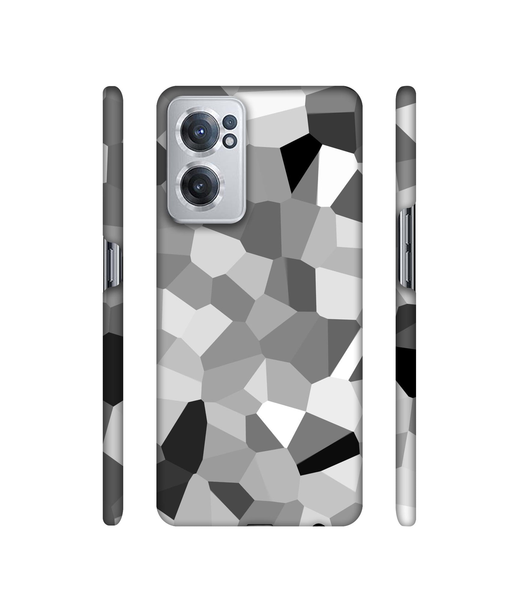 Black & White Mathematical Shape Designer Hard Back Cover for OnePlus Nord CE 2 5G
